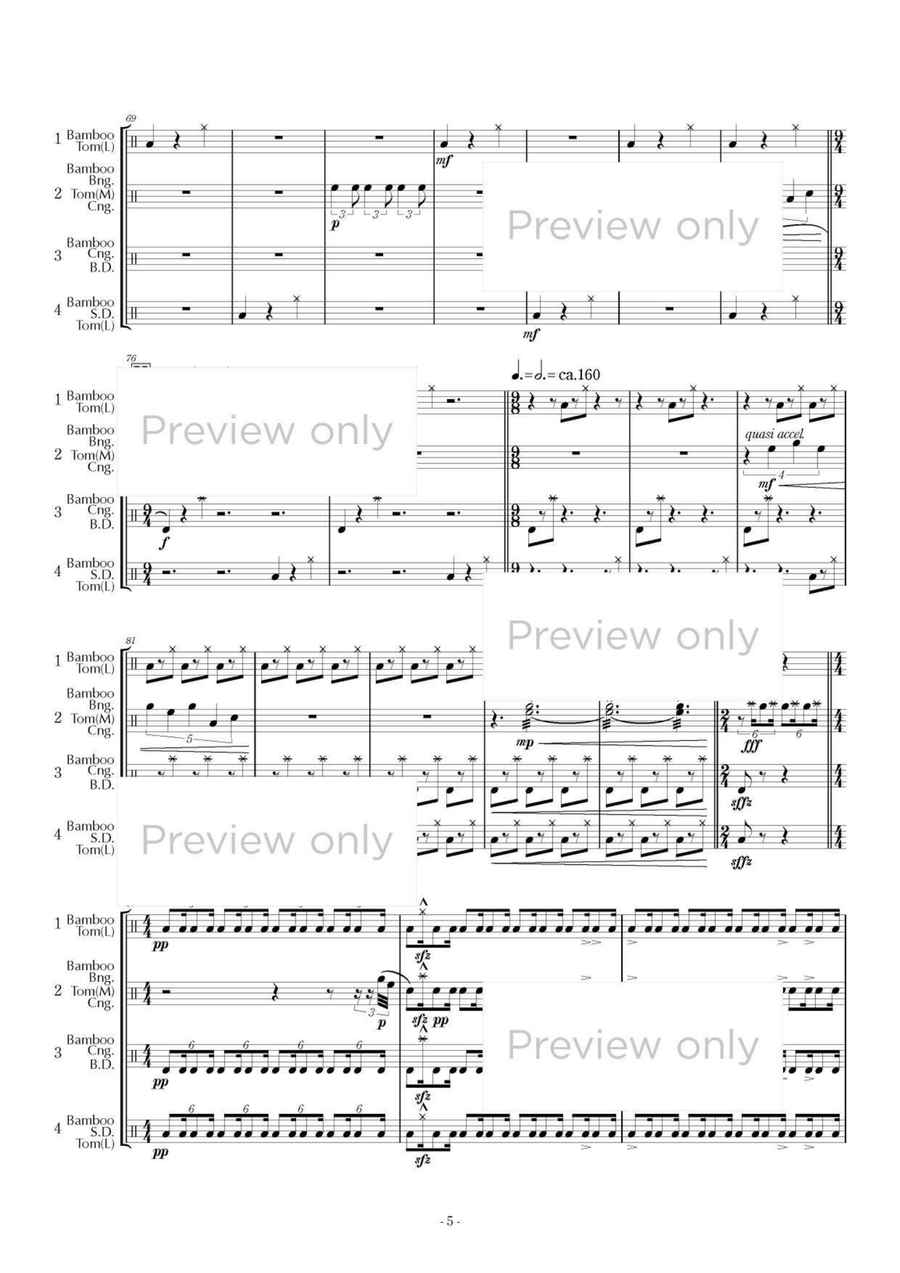 An Act in Blank - Percussion Quartet Snare Drum scores gallery preview page 6