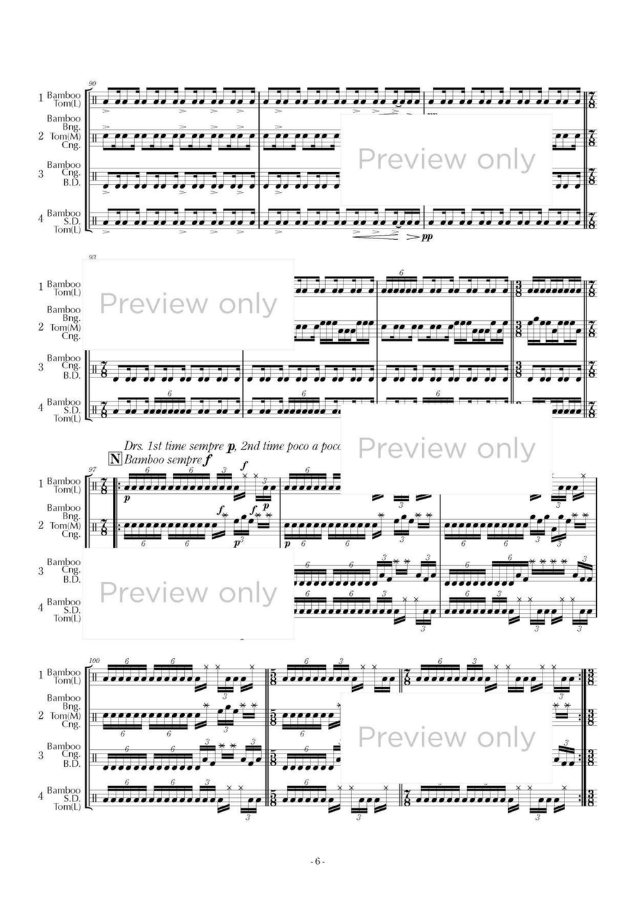 An Act in Blank - Percussion Quartet Snare Drum scores gallery preview page 7