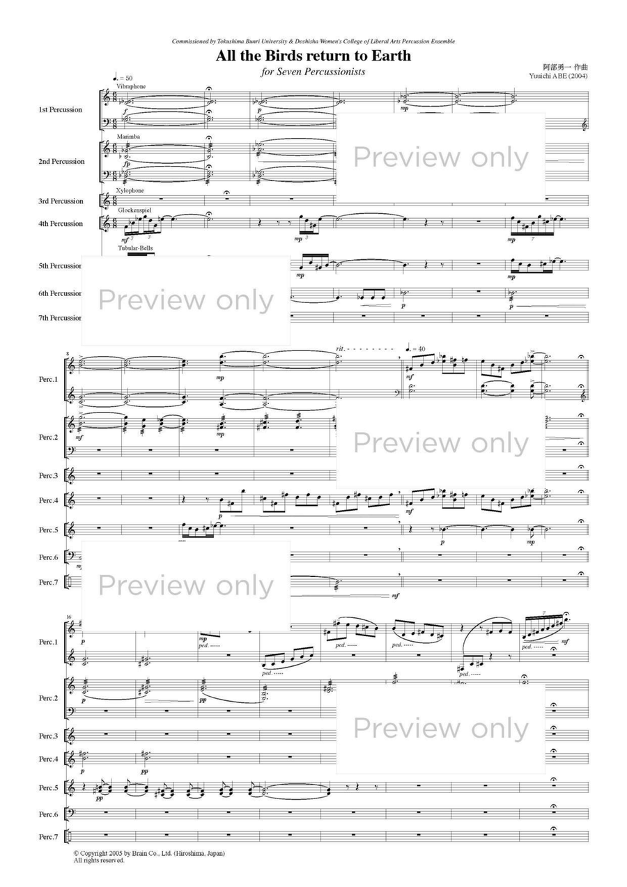 All the Birds return to Earth - Percussion Septet Chamber Music scores gallery preview page 2