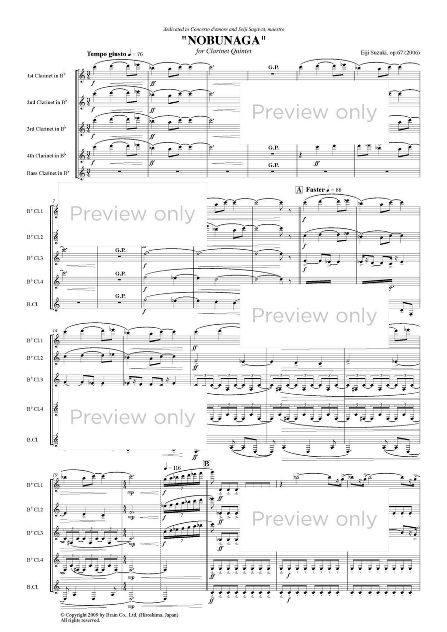 Nobunaga - Clarinet Quintet Clarinet Quintet scores gallery preview page 2