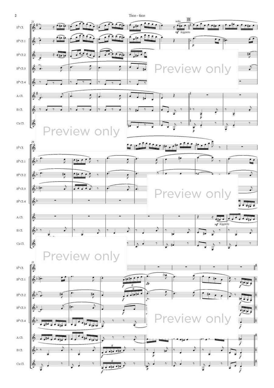 Tico-Tico - Clarinet Octet Clarinet Quartet scores gallery preview page 3