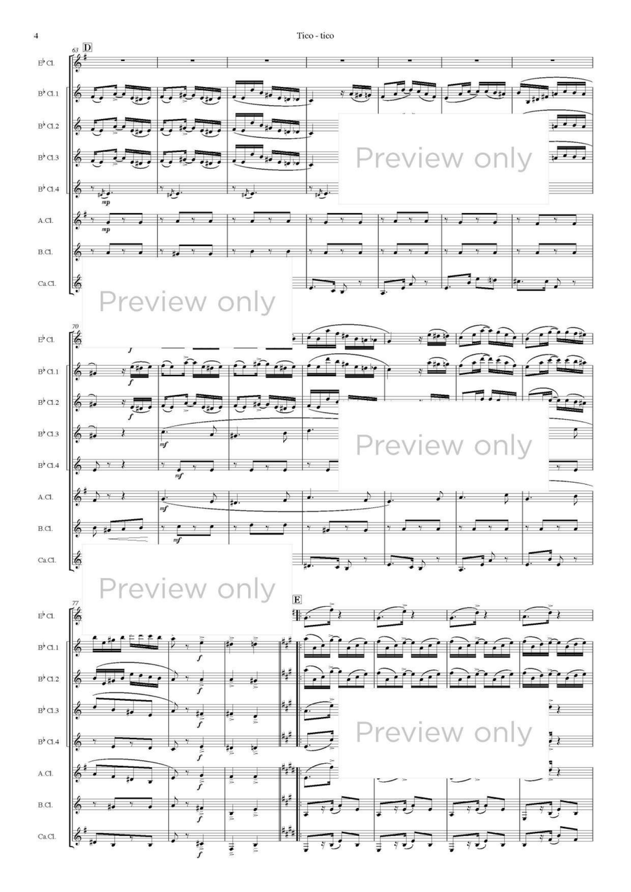Tico-Tico - Clarinet Octet Clarinet Quartet scores gallery preview page 5
