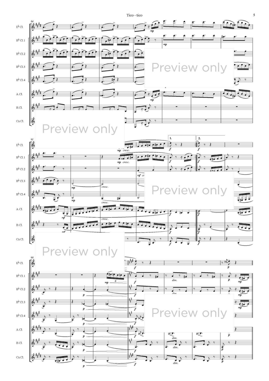 Tico-Tico - Clarinet Octet Clarinet Quartet scores gallery preview page 6