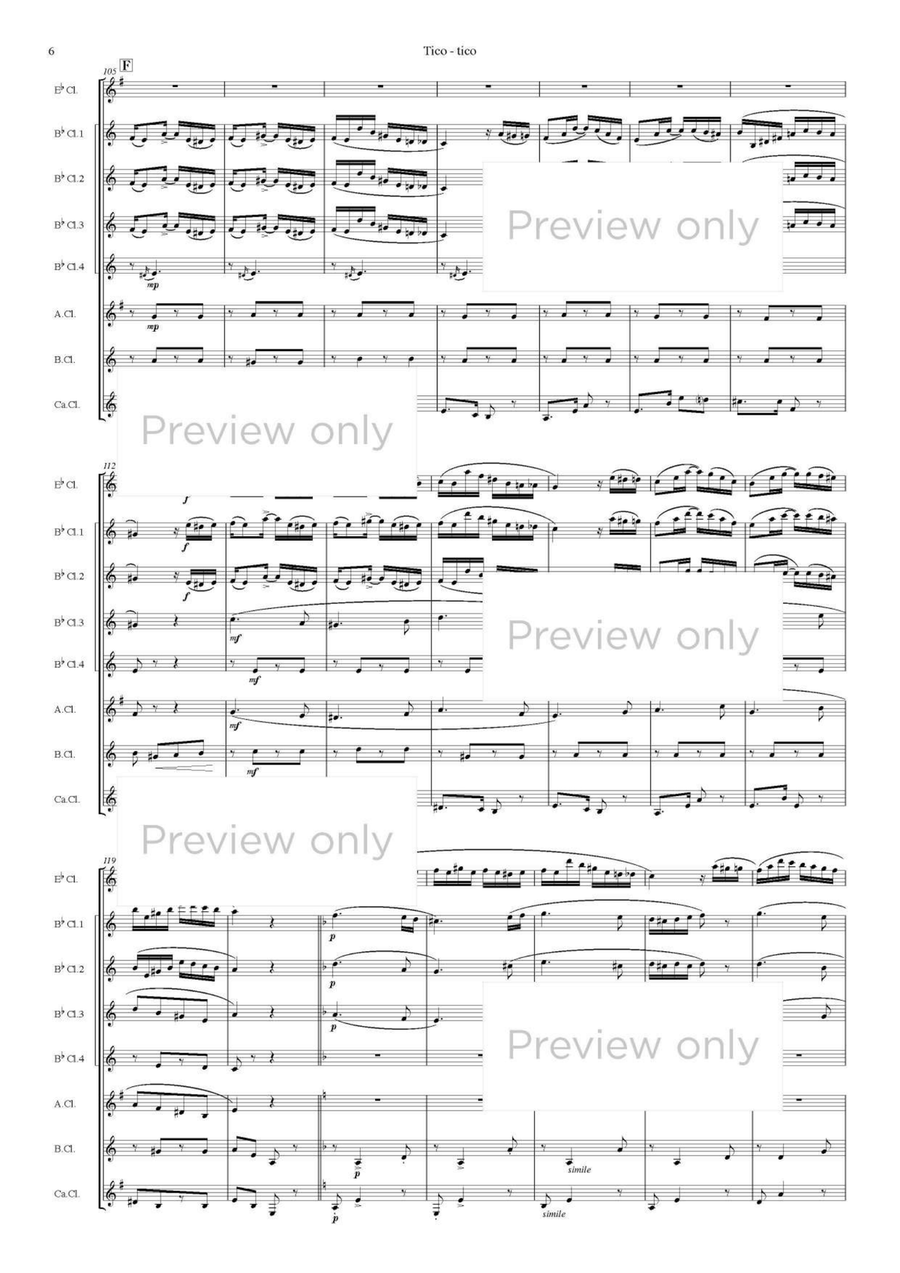 Tico-Tico - Clarinet Octet Clarinet Quartet scores gallery preview page 7