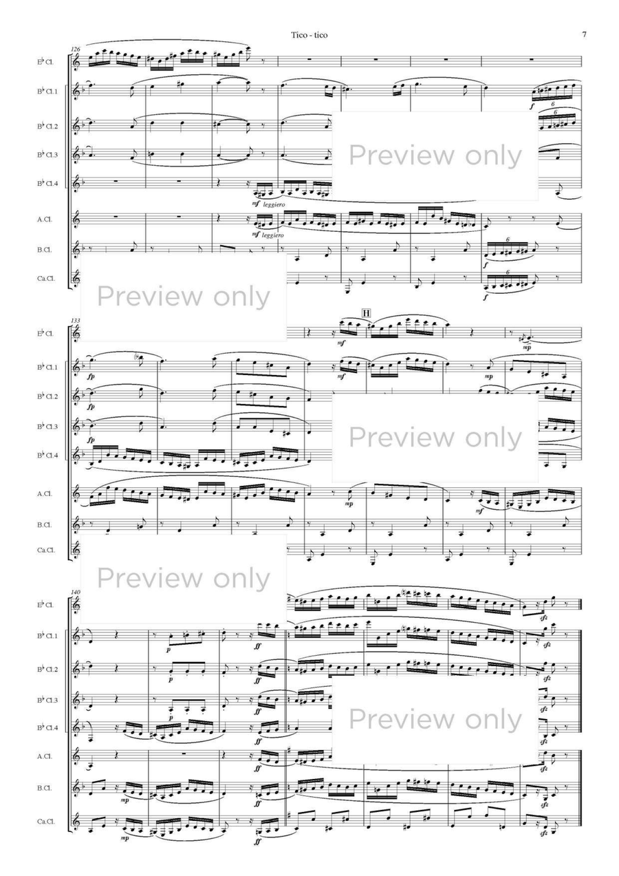 Tico-Tico - Clarinet Octet Clarinet Quartet scores gallery preview page 8