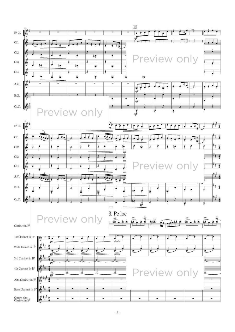 Romanian Folk Dances - Clarinet Octet Clarinet Quartet scores gallery preview page 4