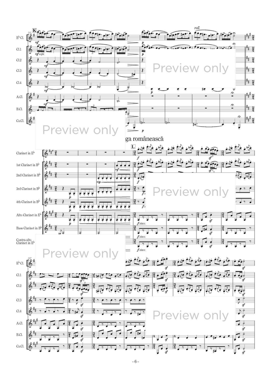 Romanian Folk Dances - Clarinet Octet Clarinet Quartet scores gallery preview page 7