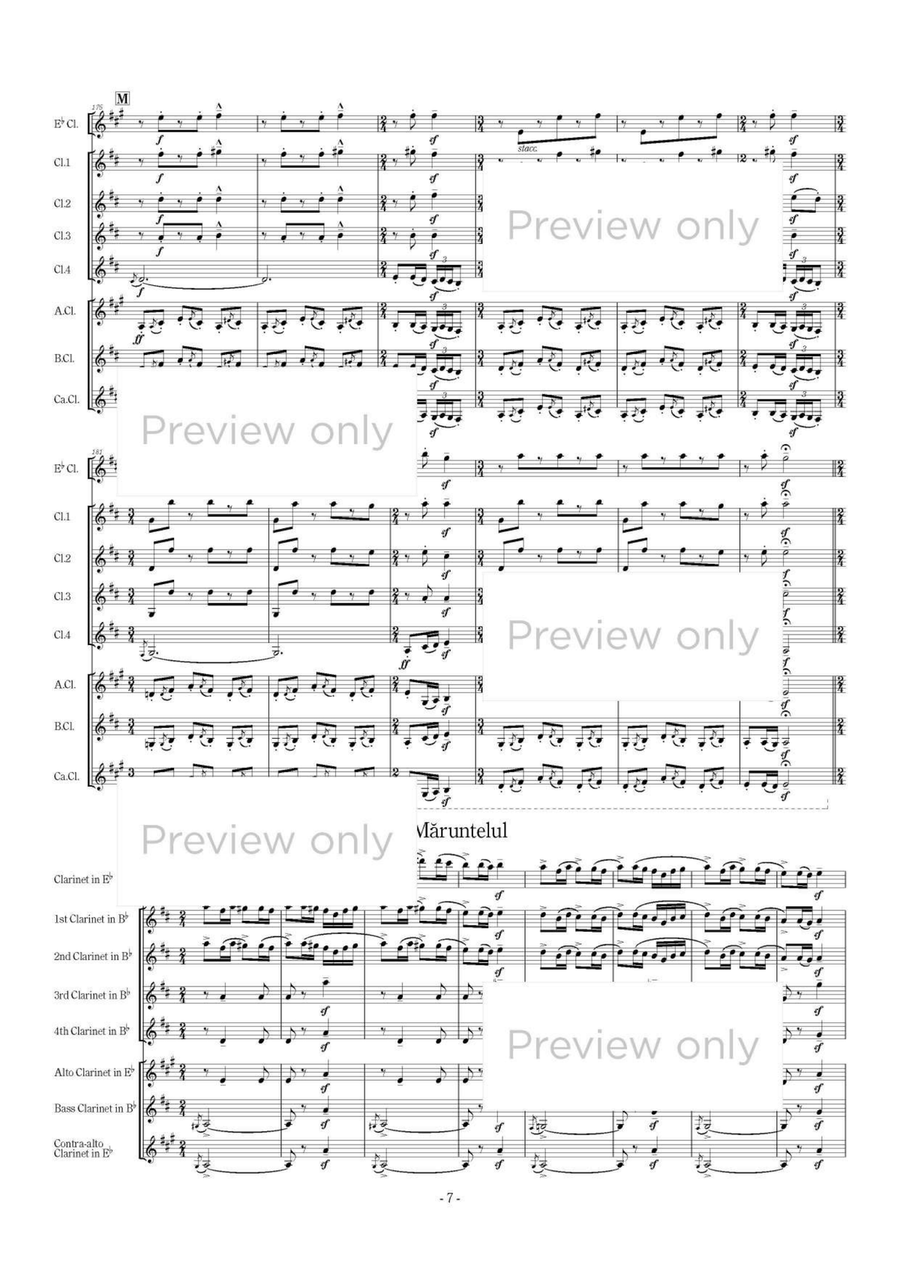 Romanian Folk Dances - Clarinet Octet Clarinet Quartet scores gallery preview page 8