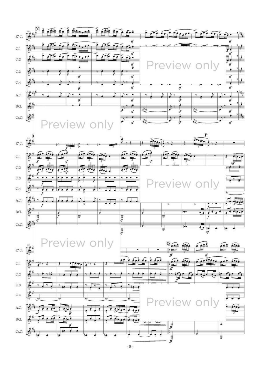 Romanian Folk Dances - Clarinet Octet Clarinet Quartet scores gallery preview page 9