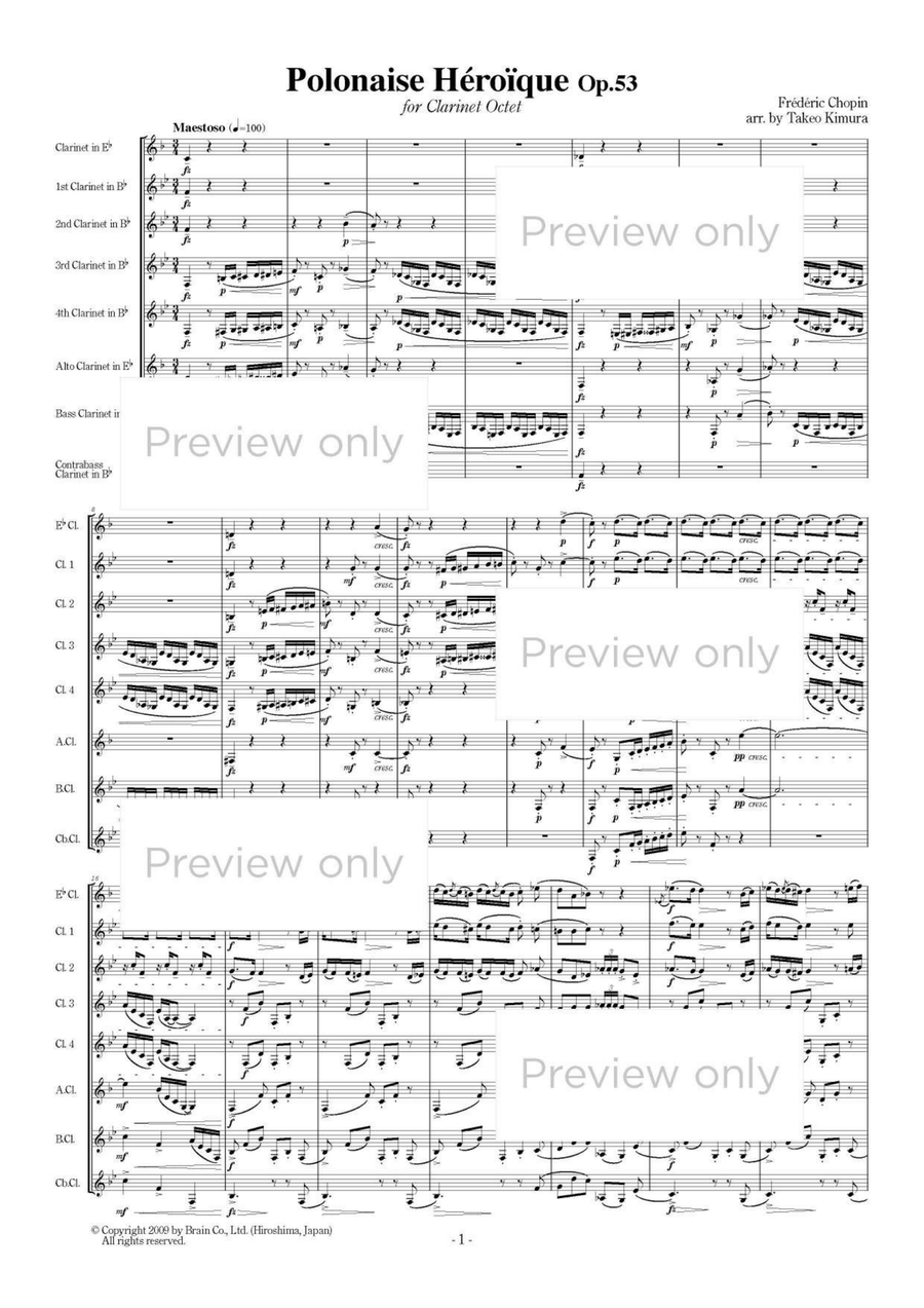 Polonaise Heroique Op. 53 - Clarinet Octet Clarinet Quartet scores gallery preview page 2
