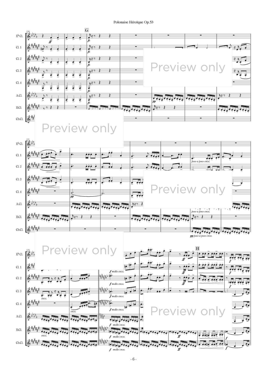 Polonaise Heroique Op. 53 - Clarinet Octet Clarinet Quartet scores gallery preview page 7