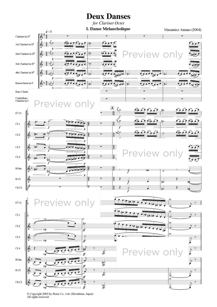 Deux Danses - Clarinet Octet Clarinet Quartet scores gallery preview page 2