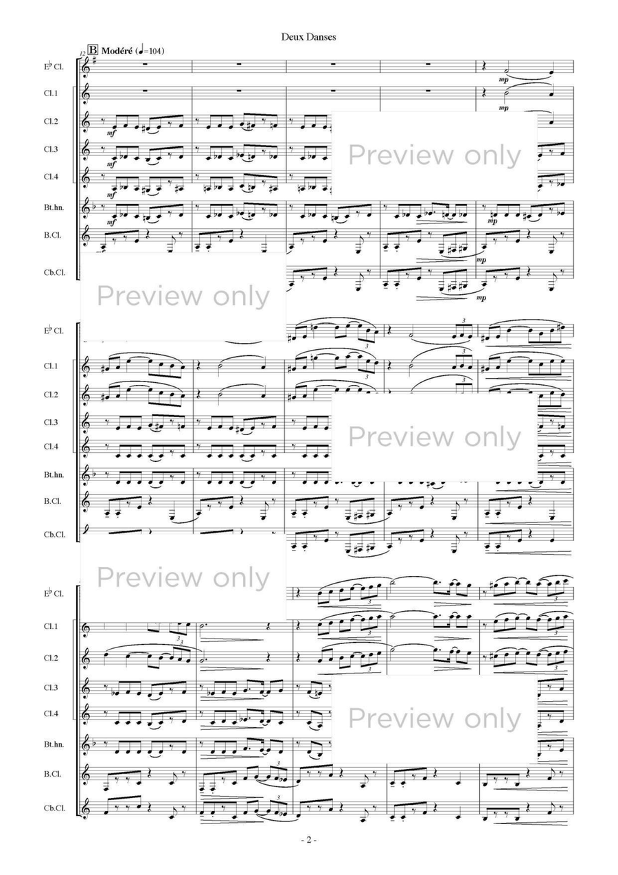 Deux Danses - Clarinet Octet Clarinet Quartet scores gallery preview page 3