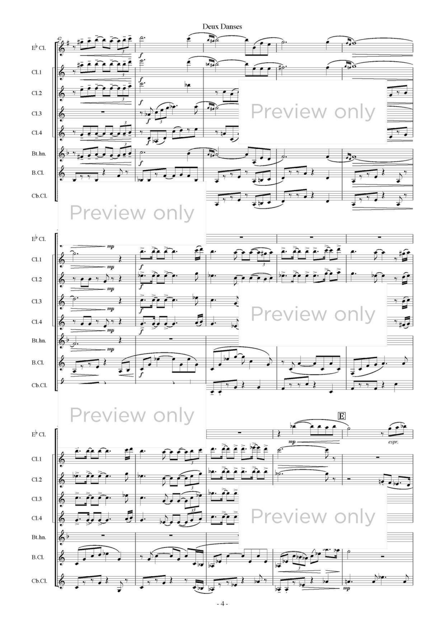Deux Danses - Clarinet Octet Clarinet Quartet scores gallery preview page 5
