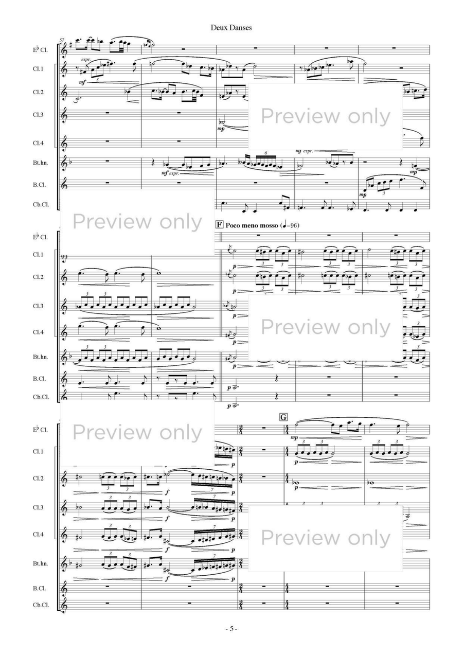 Deux Danses - Clarinet Octet Clarinet Quartet scores gallery preview page 6
