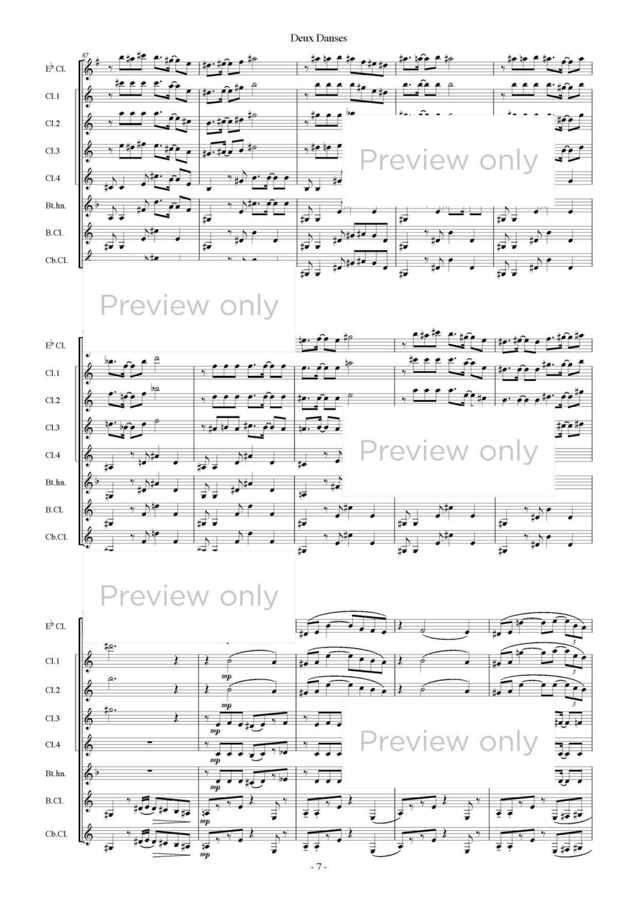 Deux Danses - Clarinet Octet Clarinet Quartet scores gallery preview page 8