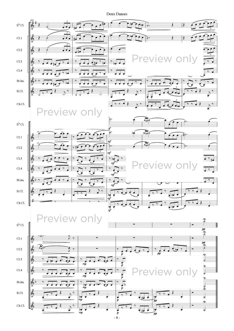Deux Danses - Clarinet Octet Clarinet Quartet scores gallery preview page 9