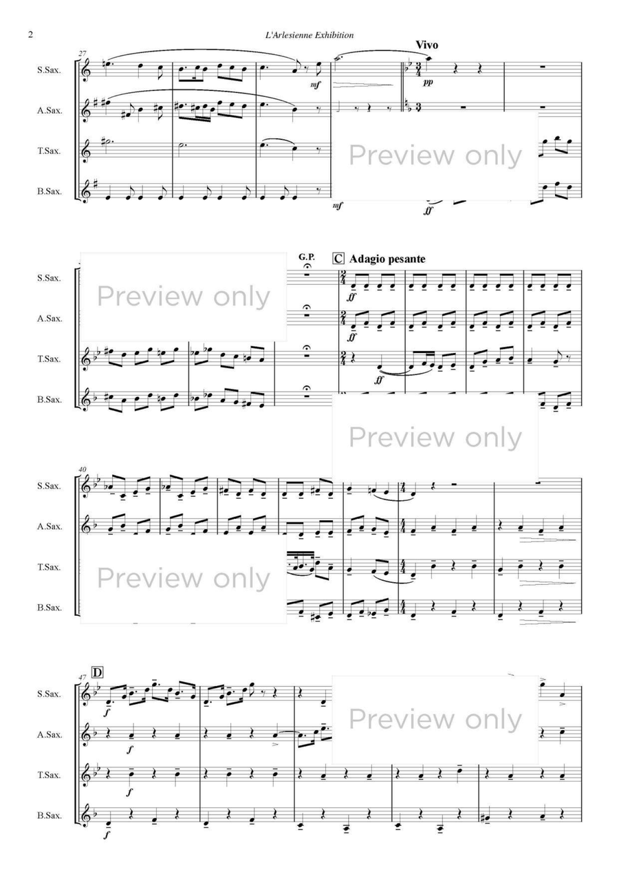 L'Arlesienne Exhibition - Saxophone Quartet Saxophone Quartet scores gallery preview page 3