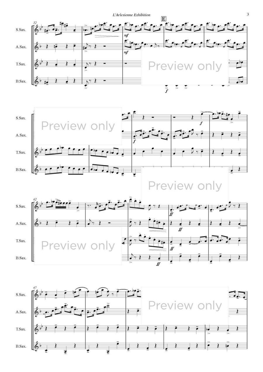 L'Arlesienne Exhibition - Saxophone Quartet Saxophone Quartet scores gallery preview page 4