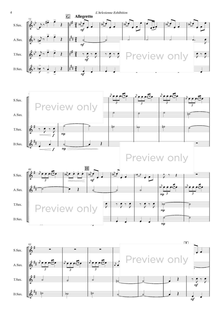 L'Arlesienne Exhibition - Saxophone Quartet Saxophone Quartet scores gallery preview page 5