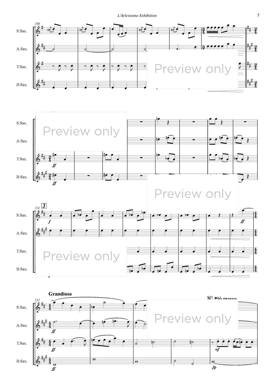 L'Arlesienne Exhibition - Saxophone Quartet Saxophone Quartet scores gallery preview page 6
