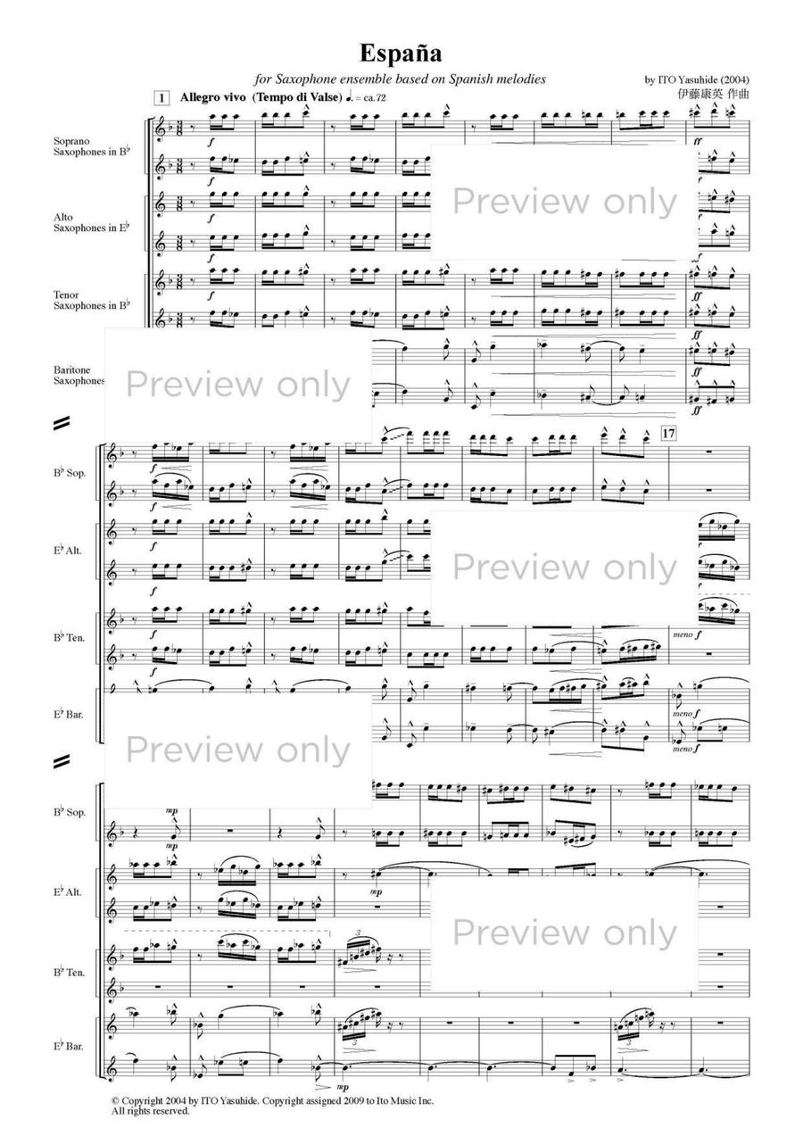 Espana - Saxophone Choir Espana - Saxophone Choir Tenor Saxophone scores gallery preview page 2