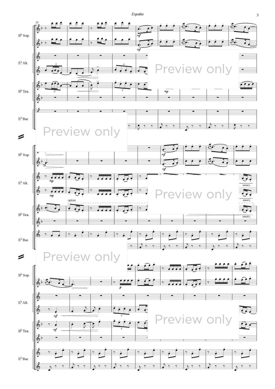 Espana - Saxophone Choir Espana - Saxophone Choir Tenor Saxophone scores gallery preview page 4