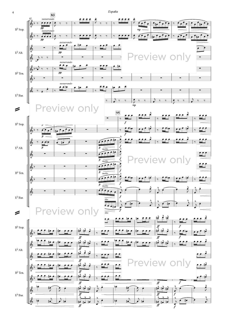 Espana - Saxophone Choir Espana - Saxophone Choir Tenor Saxophone scores gallery preview page 5