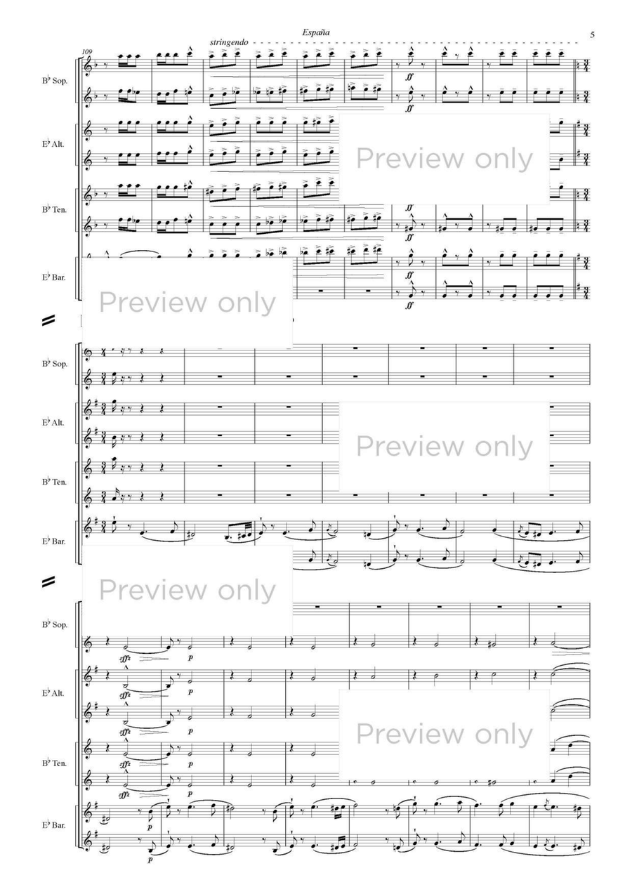 Espana - Saxophone Choir Espana - Saxophone Choir Tenor Saxophone scores gallery preview page 6