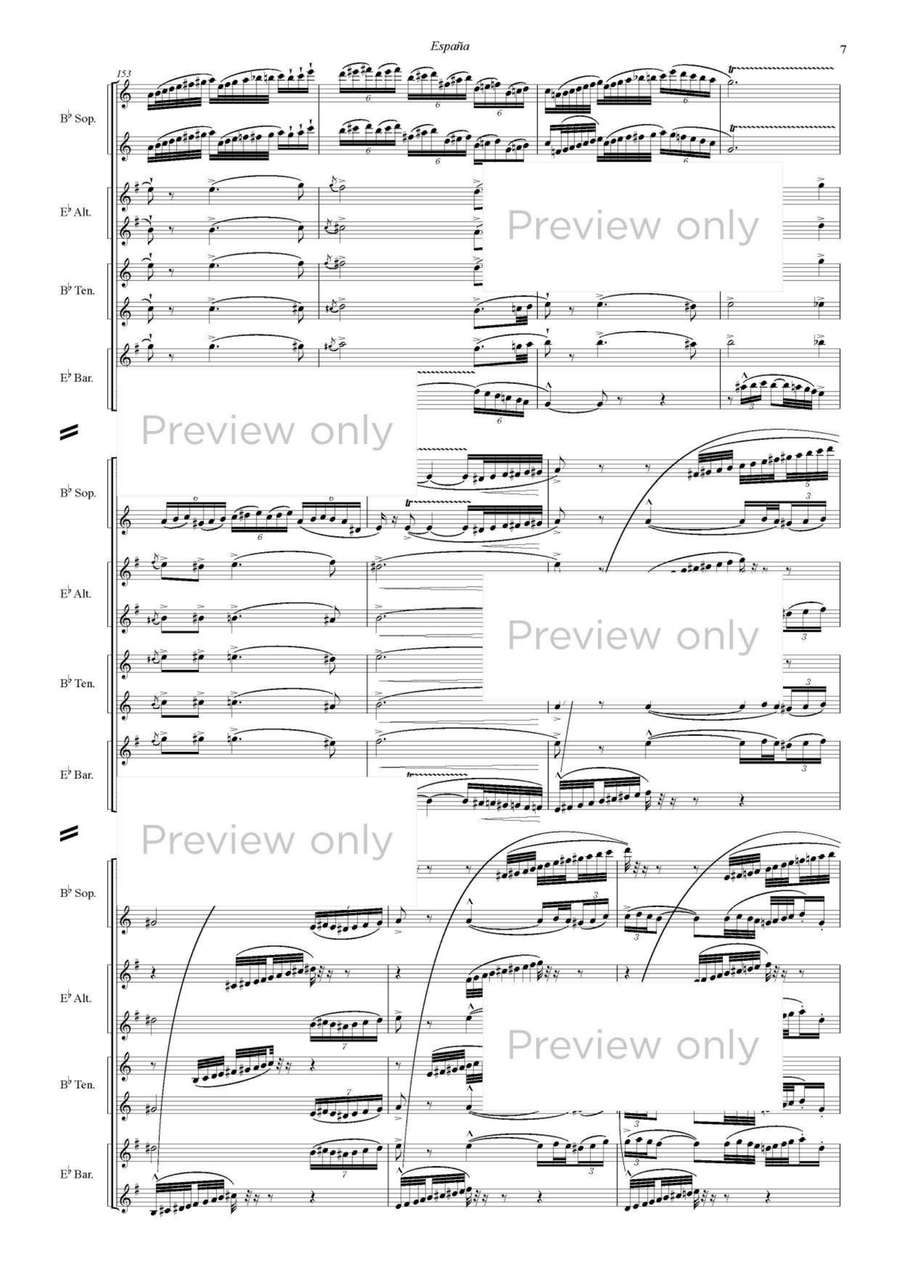 Espana - Saxophone Choir Espana - Saxophone Choir Tenor Saxophone scores gallery preview page 8
