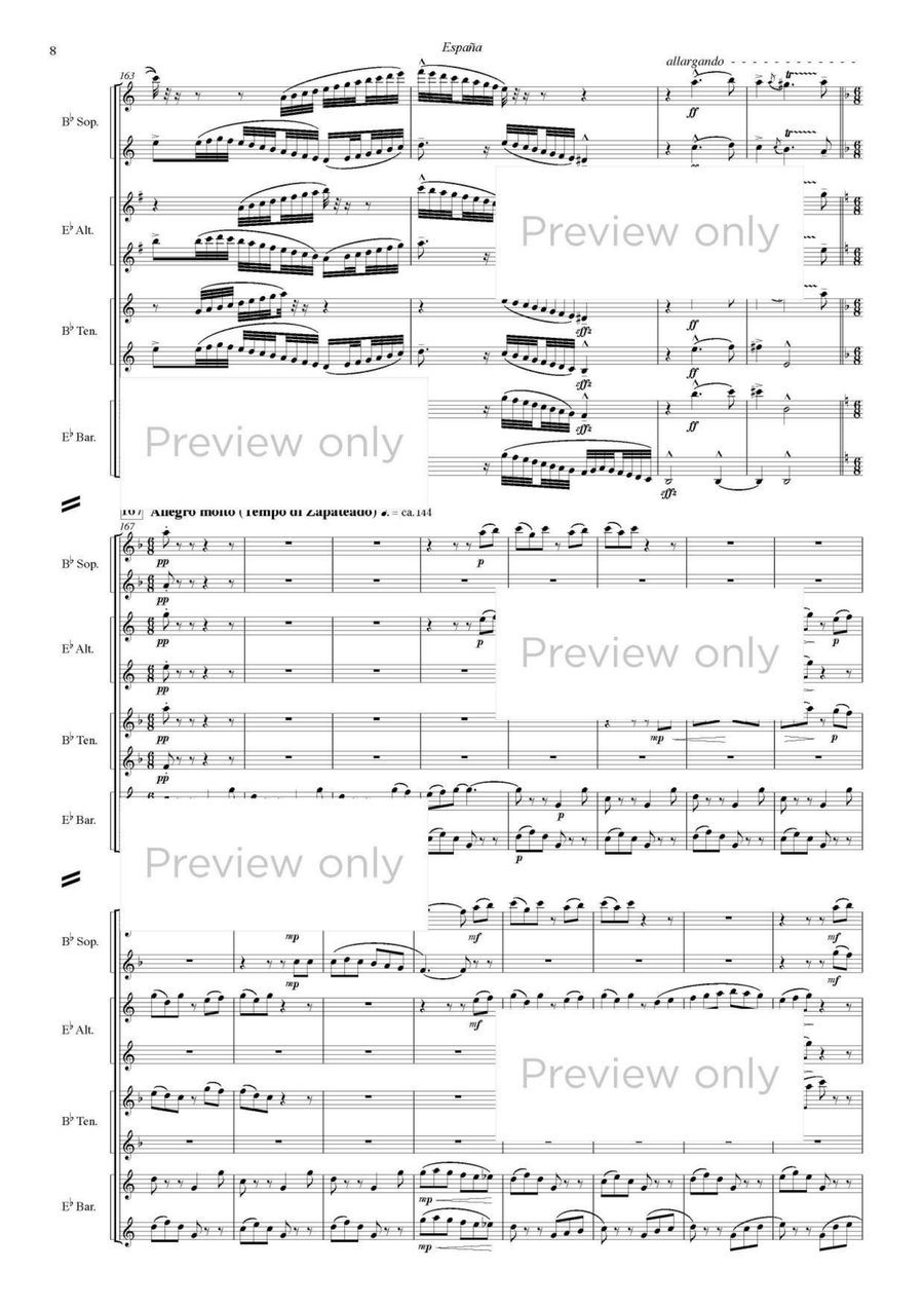 Espana - Saxophone Choir Espana - Saxophone Choir Tenor Saxophone scores gallery preview page 9