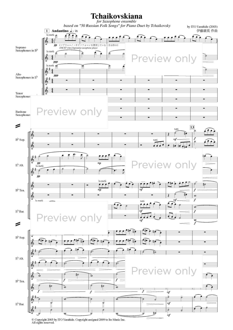 Tchaikovskiana - Saxophone Choir Tenor Saxophone scores gallery preview page 2