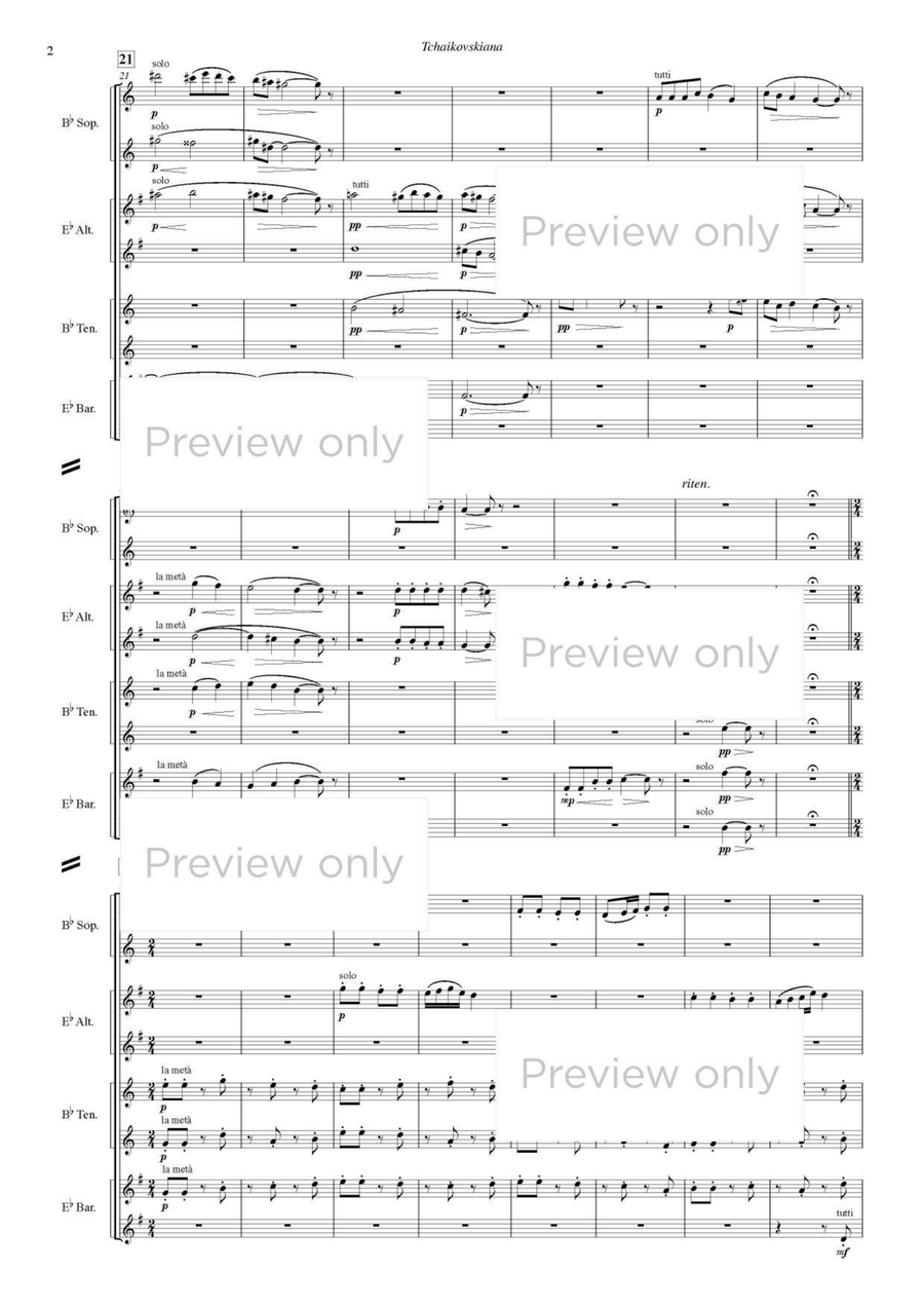 Tchaikovskiana - Saxophone Choir Tenor Saxophone scores gallery preview page 3