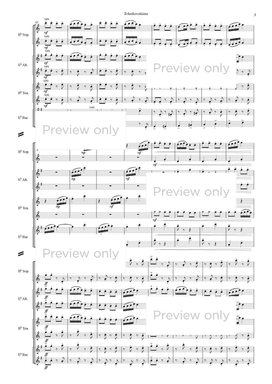 Tchaikovskiana - Saxophone Choir Tenor Saxophone scores gallery preview page 4