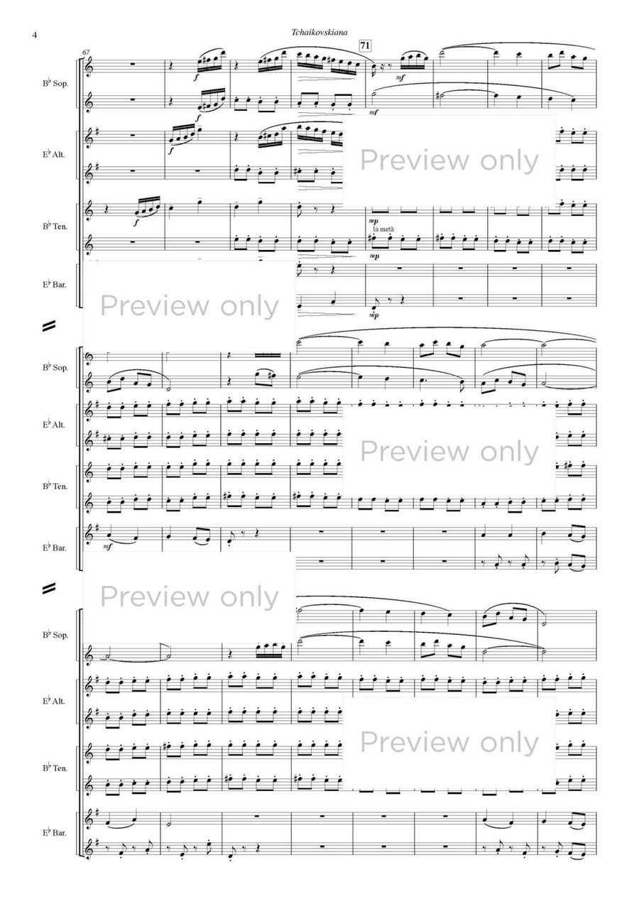 Tchaikovskiana - Saxophone Choir Tenor Saxophone scores gallery preview page 5