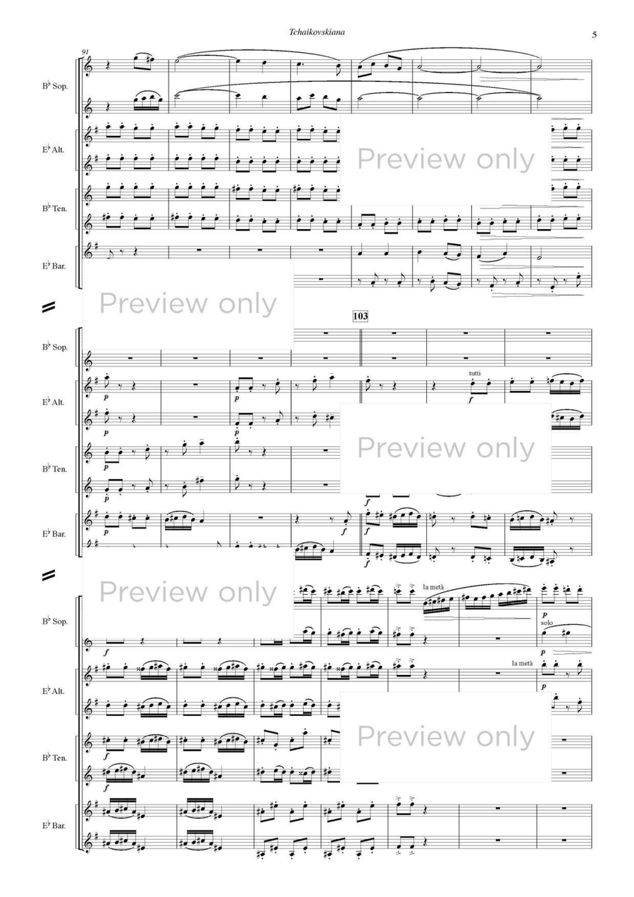 Tchaikovskiana - Saxophone Choir Tenor Saxophone scores gallery preview page 6