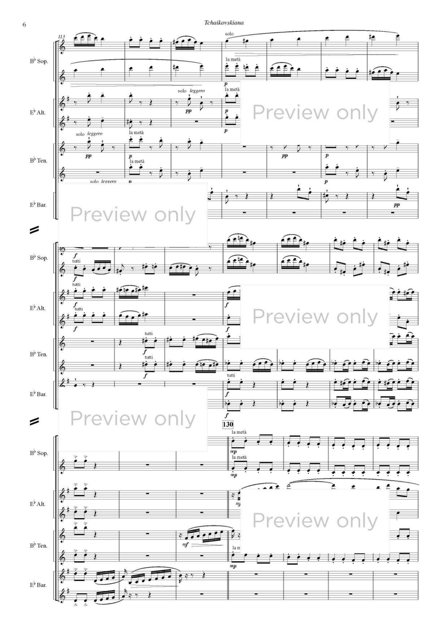 Tchaikovskiana - Saxophone Choir Tenor Saxophone scores gallery preview page 7