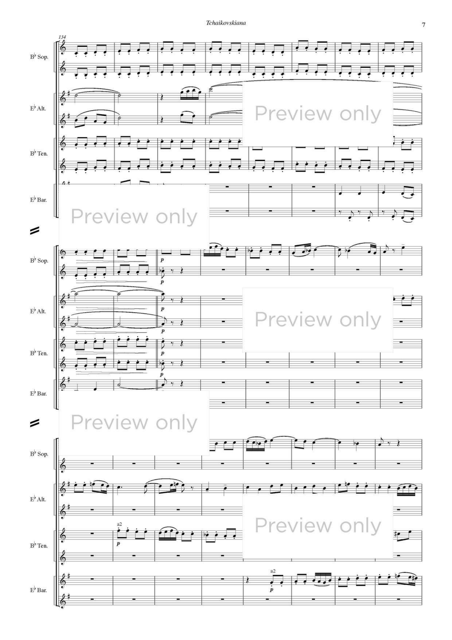 Tchaikovskiana - Saxophone Choir Tenor Saxophone scores gallery preview page 8
