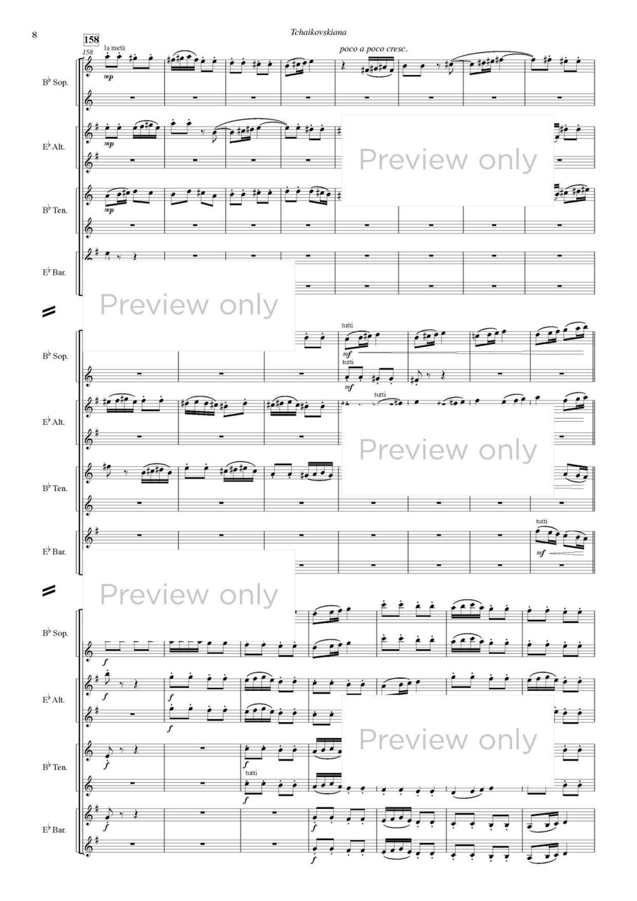 Tchaikovskiana - Saxophone Choir Tenor Saxophone scores gallery preview page 9