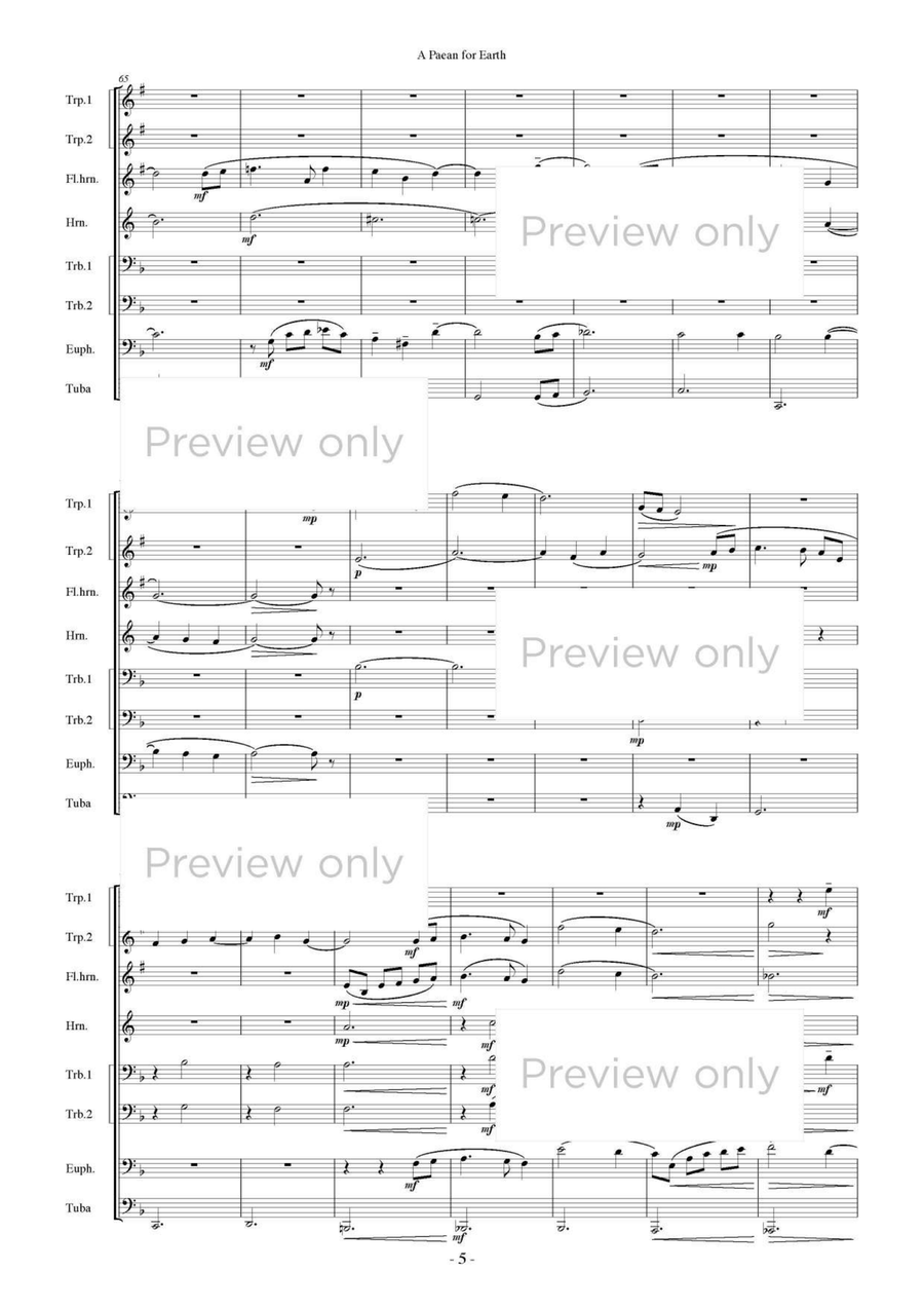 A Paean for Earth - Brass Octet Euphonium scores gallery preview page 6
