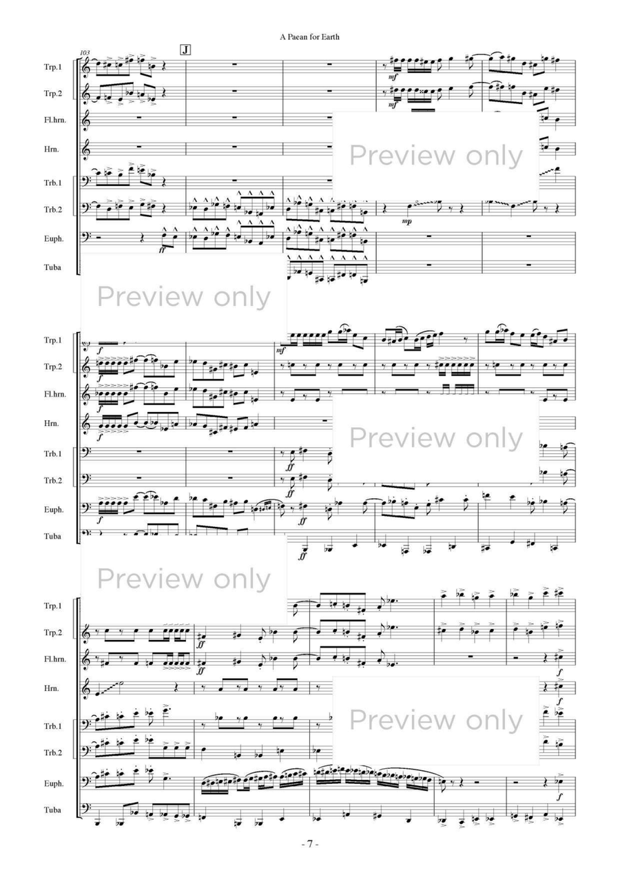 A Paean for Earth - Brass Octet Euphonium scores gallery preview page 8