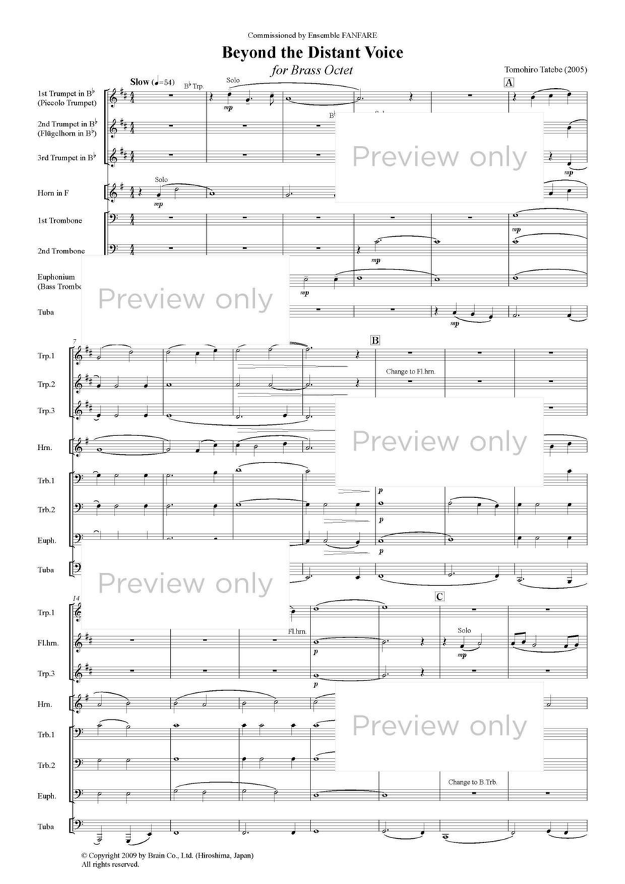 Beyond the Distant Voice - Brass Octet Euphonium scores gallery preview page 2