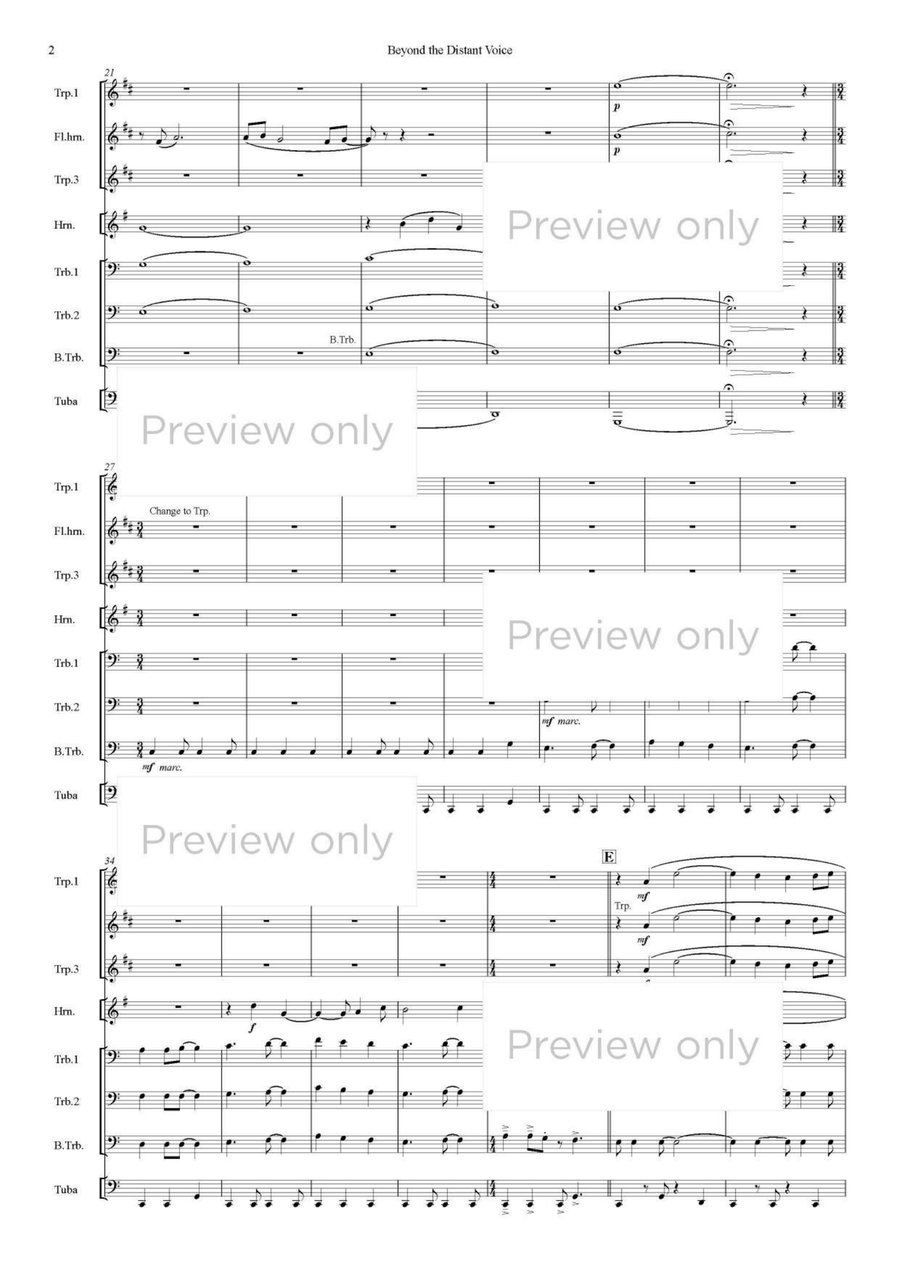Beyond the Distant Voice - Brass Octet Euphonium scores gallery preview page 3