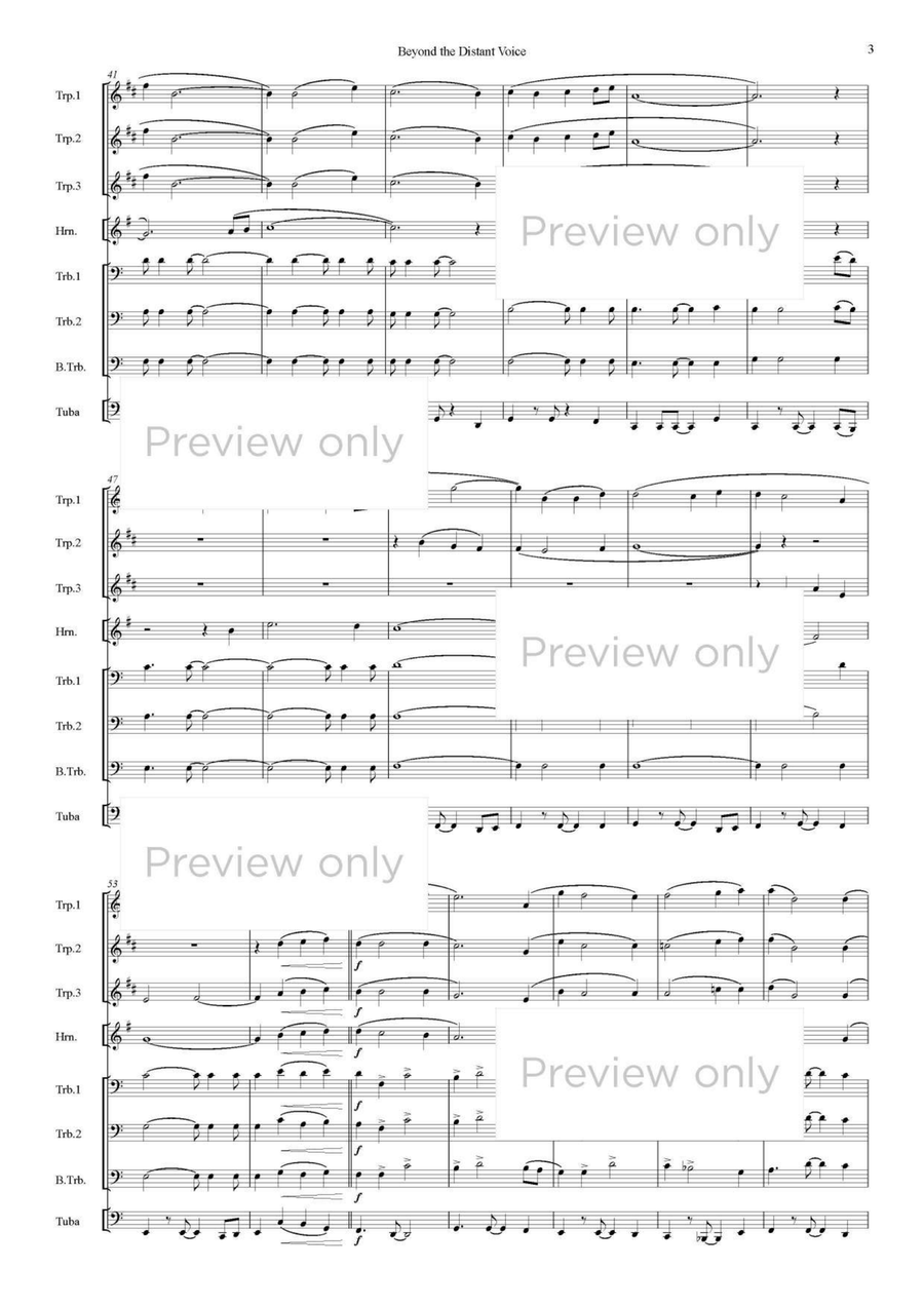 Beyond the Distant Voice - Brass Octet Euphonium scores gallery preview page 4