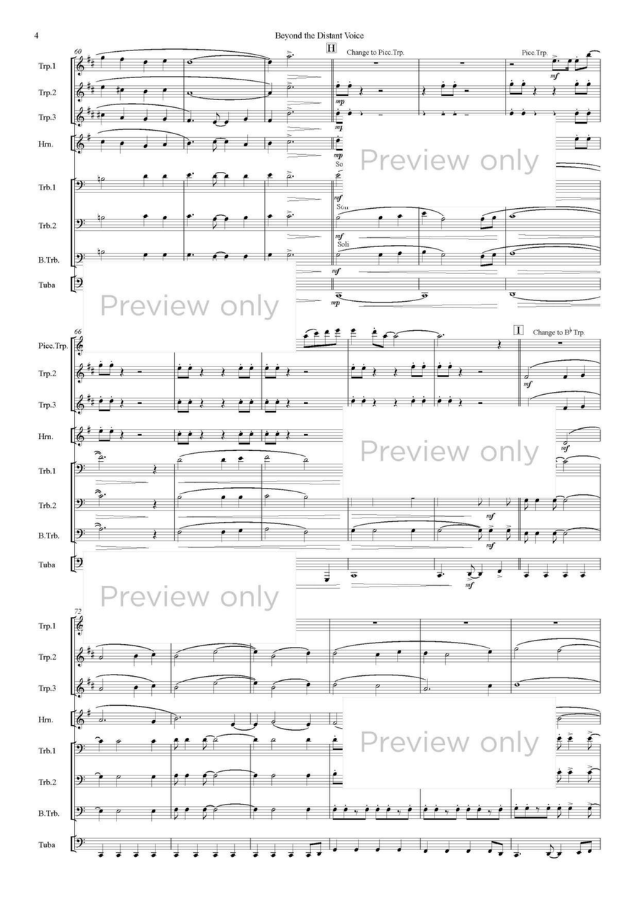 Beyond the Distant Voice - Brass Octet Euphonium scores gallery preview page 5