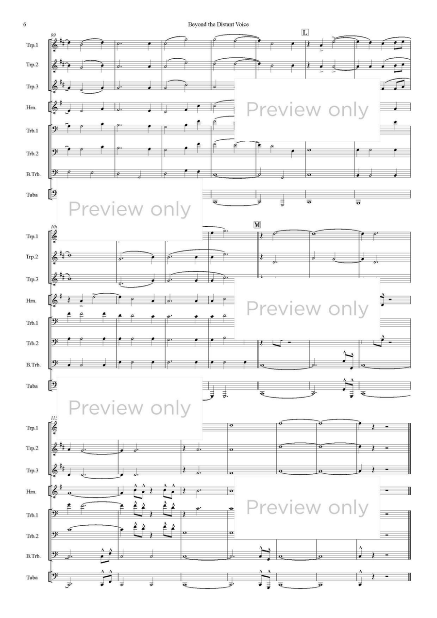 Beyond the Distant Voice - Brass Octet Euphonium scores gallery preview page 7