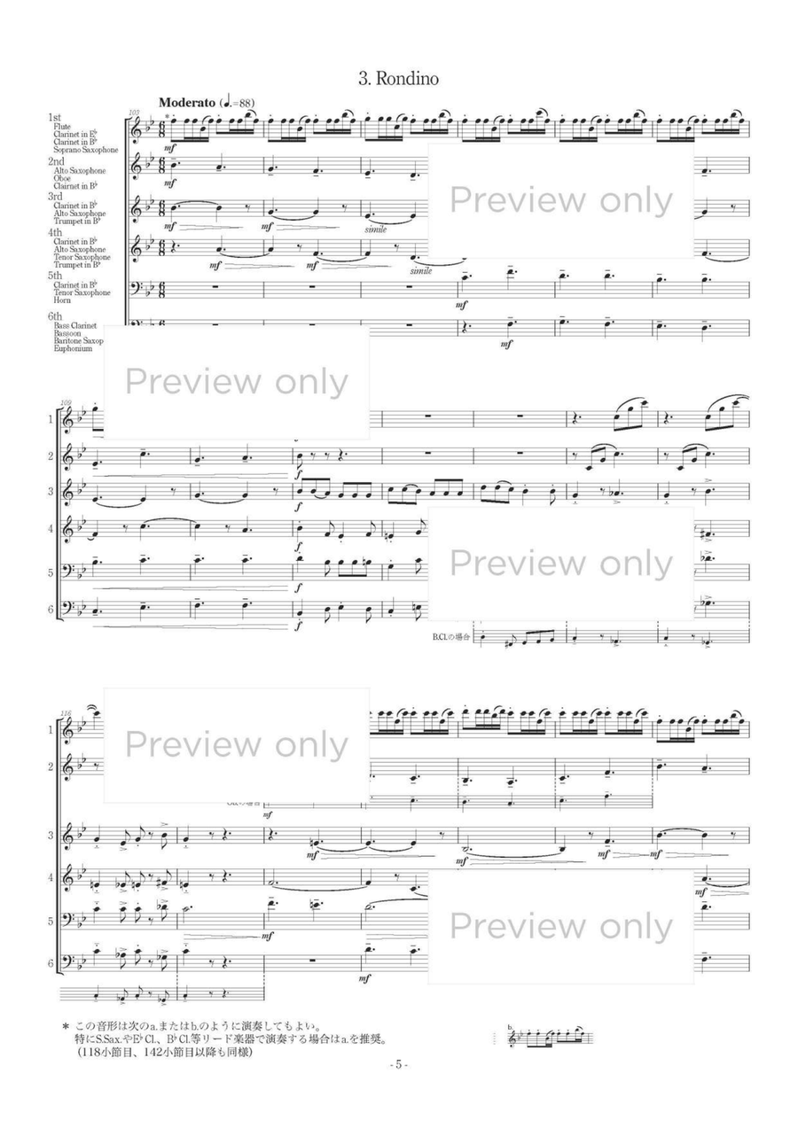 Three Little Music - Mixed Chamber Wind Sextet Chamber Music scores gallery preview page 6