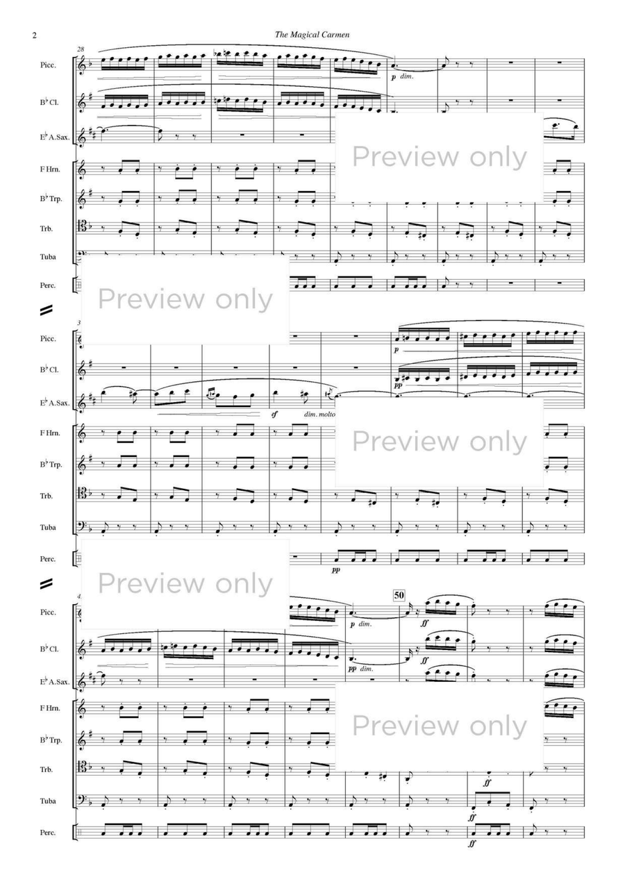The Magical Carmen - Wind & Percussion Octet The Magical Carmen - Wind & Percussion Octet Chamber Music scores gallery preview page 3