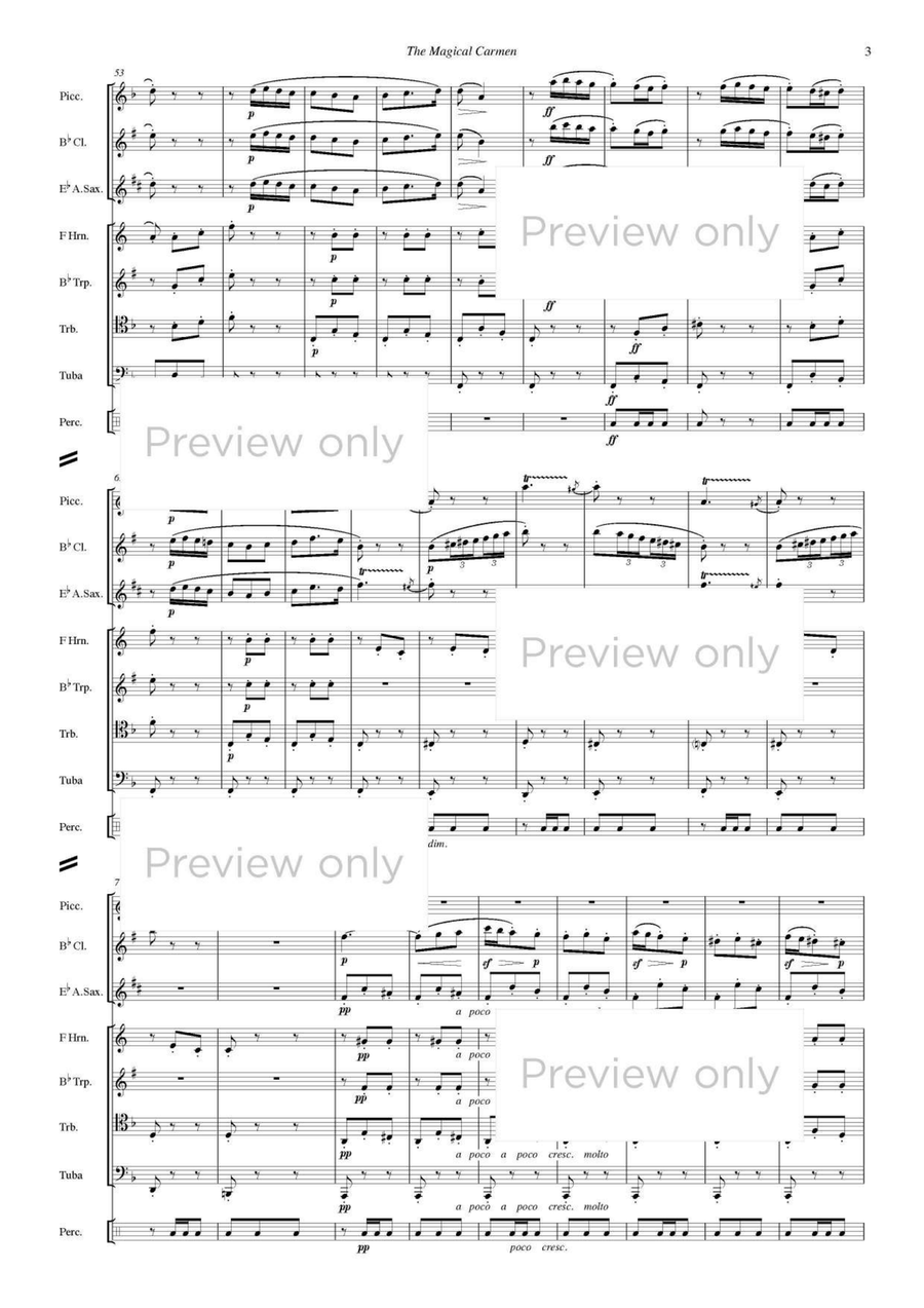 The Magical Carmen - Wind & Percussion Octet The Magical Carmen - Wind & Percussion Octet Chamber Music scores gallery preview page 4