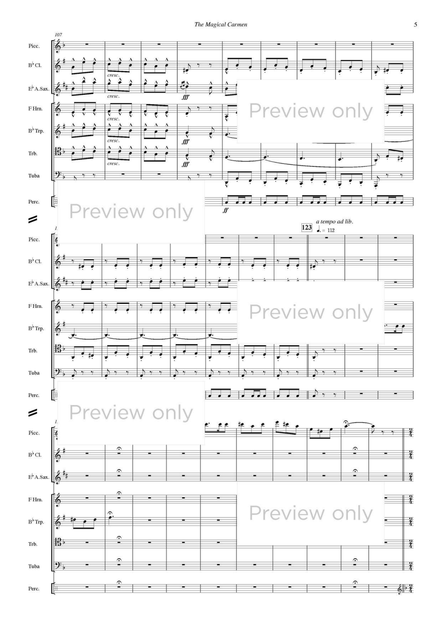 The Magical Carmen - Wind & Percussion Octet The Magical Carmen - Wind & Percussion Octet Chamber Music scores gallery preview page 6